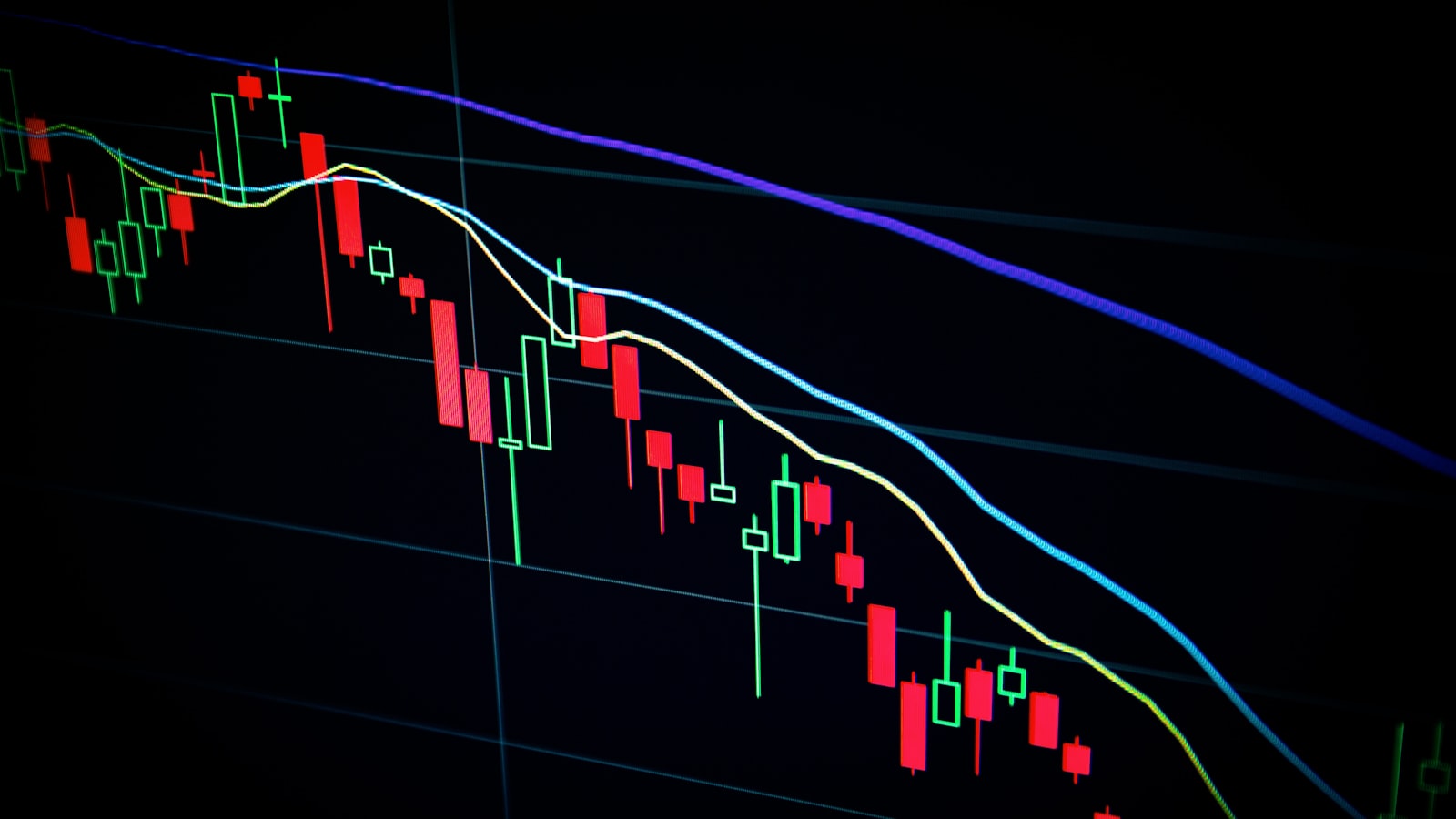 Graphique de croissance affiché sur un écran de suivi financier